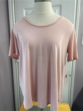 LOFT Dusty Pink Relaxed Scoop Neck Short Sleeve Tee Size Medium
